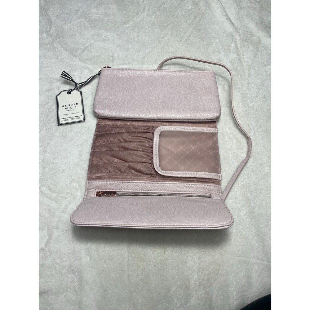 Arnold Willis Pink Grain Travel Makeup Pouch NWT - Picture 2 of 7
